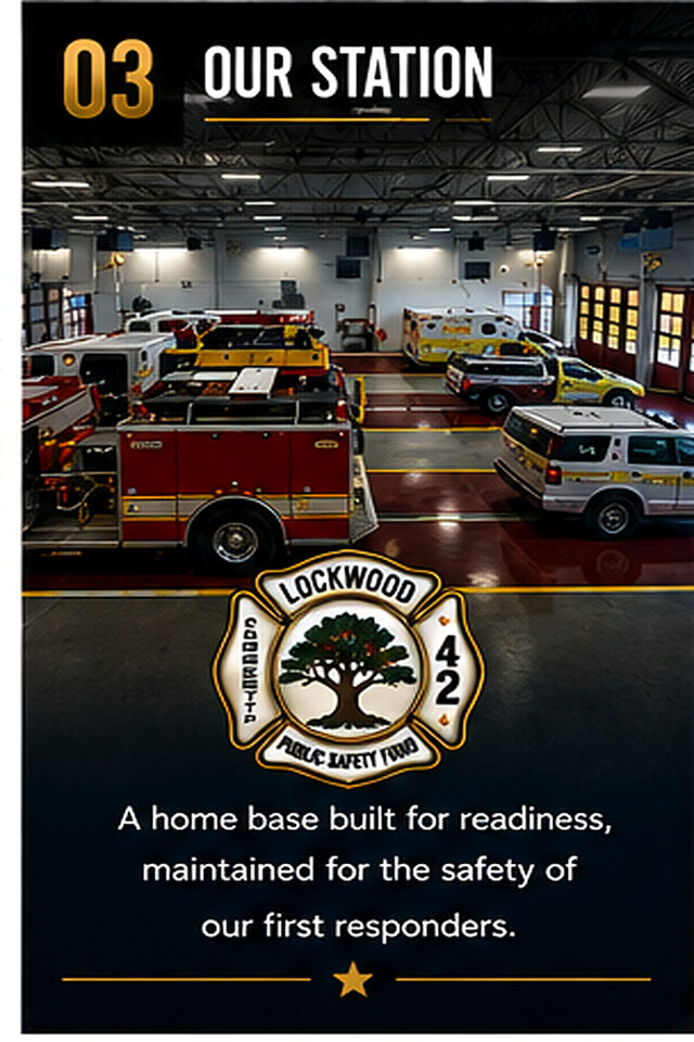 The apparatus bay, every rig in its lane
